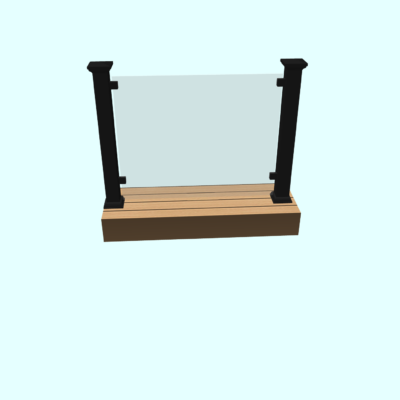 Vinyl Glassrekkverk Sort 100cm 12,76mm